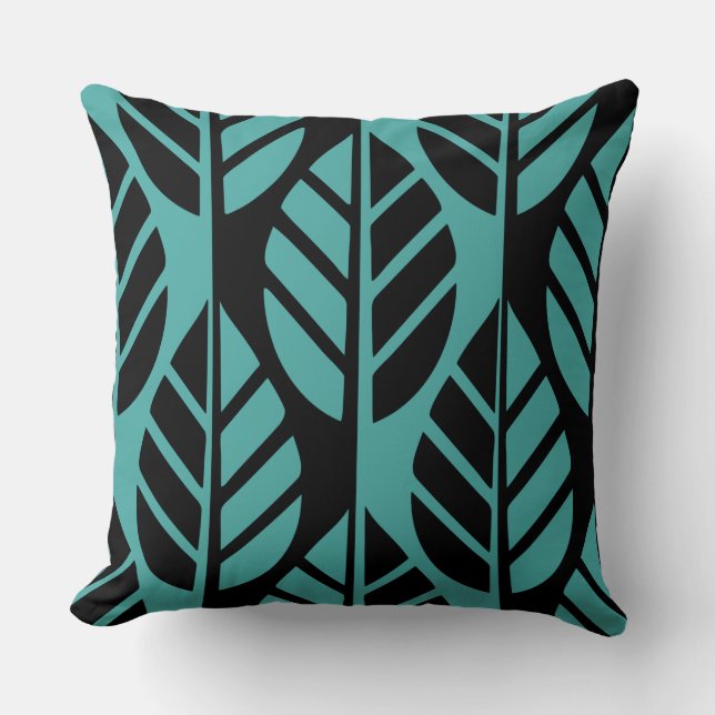 Oreiller Motif noir et turquoise (Recto)