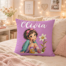 Oreiller personnalisé au nom de fille, cadeau mign