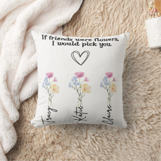 Oreiller personnalisé de fleur de naissance d'amit