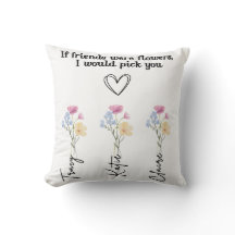 Oreiller personnalisé de fleur de naissance d'amit