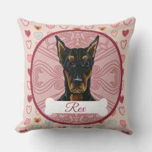 Oreiller personnalisé Doberman pour la Saint-Valen