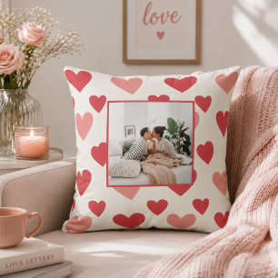 Oreiller personnalisé en forme de cœur avec photo 