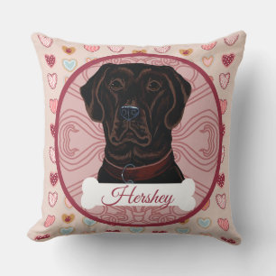 Oreiller personnalisé Labrador Retriever au chocol