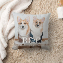 Oreiller photo avec monogramme pour amateur de chi