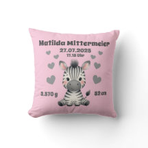 Oreiller pour bébé - Zebra - personnalisable.