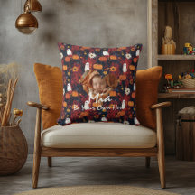 Oreiller pour enfants Halloween : Photo avec nom e