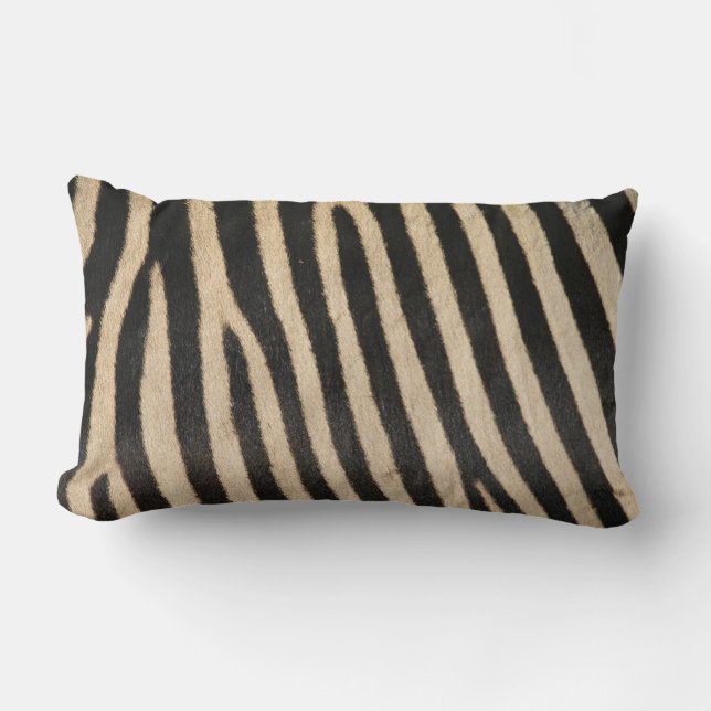 Oreiller rayé de zèbre noir et bronzage (Recto)