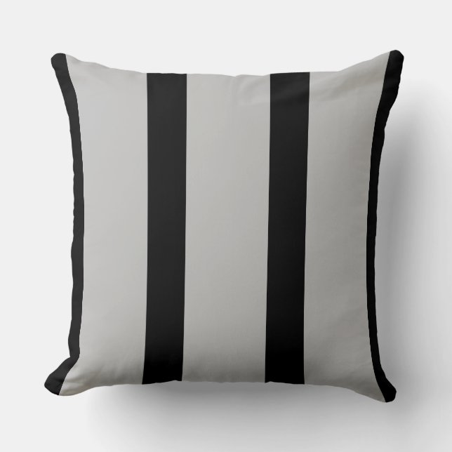 Oreiller rayé gris et noir (Recto)