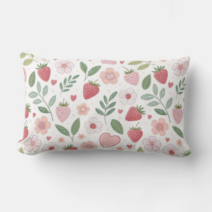 Oreiller rectangulaire jeté à motif de fraise