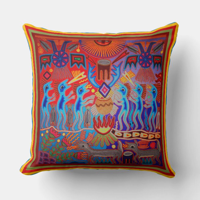 Oreiller Rituel Huichol Shaman (Recto)