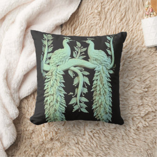 Oreiller rond monochrome Royal Peacock