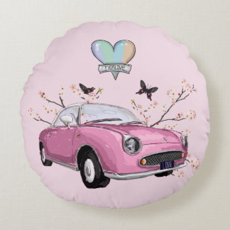 Oreiller rond Pink Figaro - coussin rond