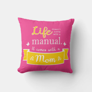 Oreiller Rose avec une Citation pour Maman
