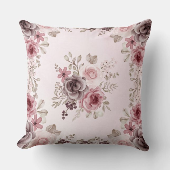 Oreiller rose Floral (Recto)