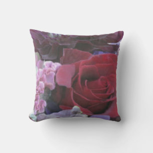 Oreiller Rose Velours Rouge