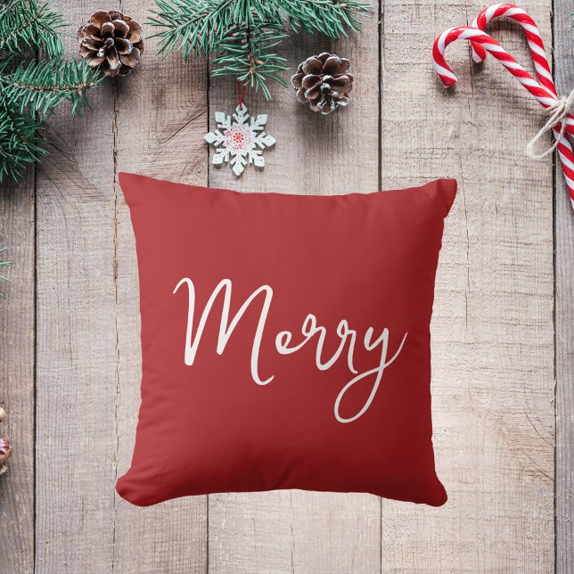 Oreiller rouge Joyeux Noël (Créateur téléchargé)