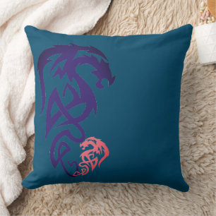 Oreiller simple à lancer bleu Dragon unique