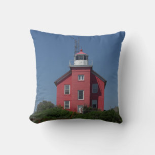 oreiller simple face du phare de Marquette Harbor
