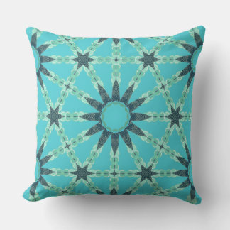 Oreiller Soleil Géométrique Bleu Turquoise