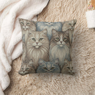 Oreiller Tapisserie Chat Vintage