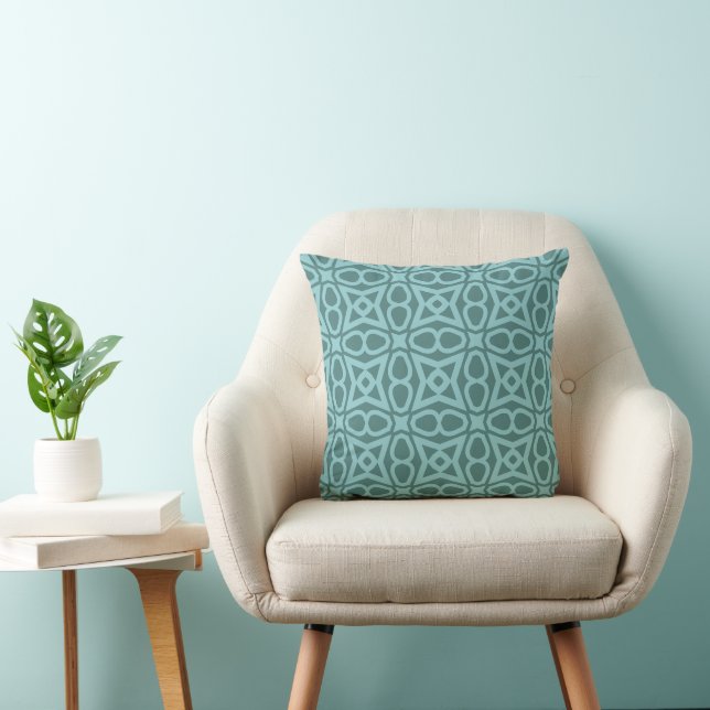 Oreiller Turquoise géométrique (Chaise)