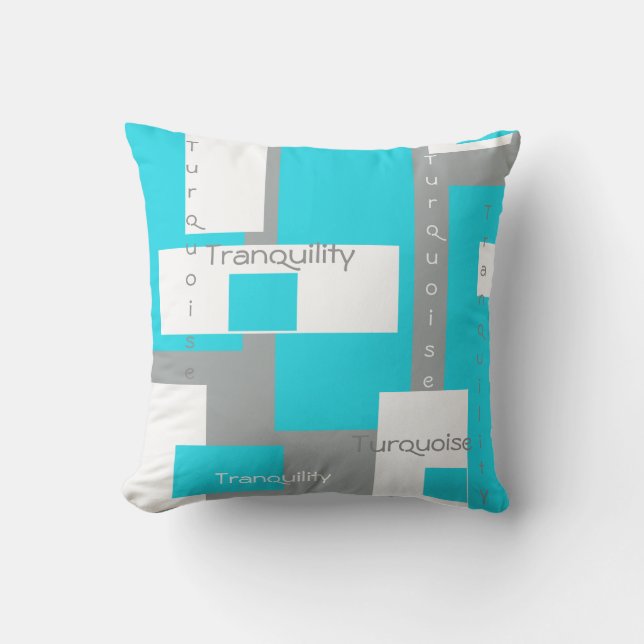 Oreiller Turquoise Tranquillité (Recto)