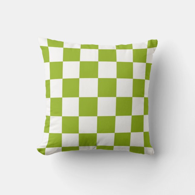 Oreiller Vert et Blanc à Carreaux (Recto)