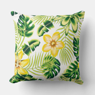Oreiller vibrant aux fleurs tropicales estivales e