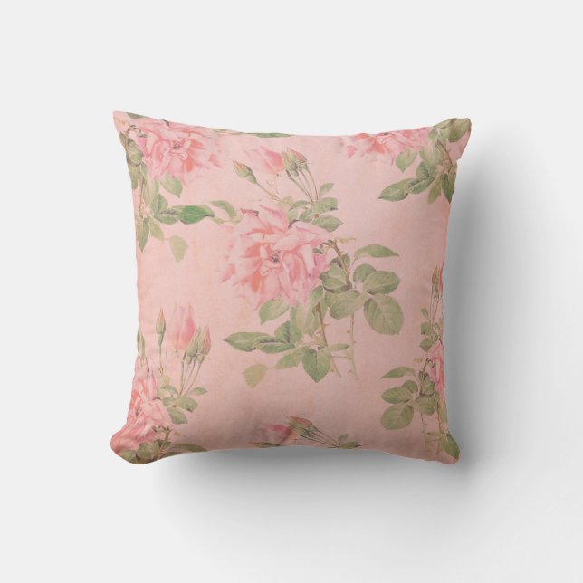 Oreiller Vintage vert et rose (Recto)