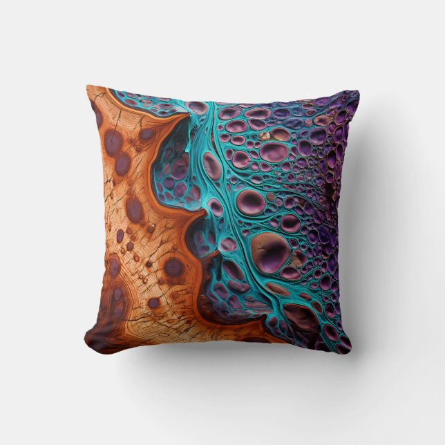 Oreiller violet Turquoise Art (Recto)