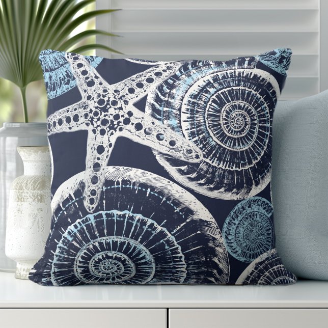 Oreillers à écrevisse côtière bleu blanc (Créateur téléchargé)