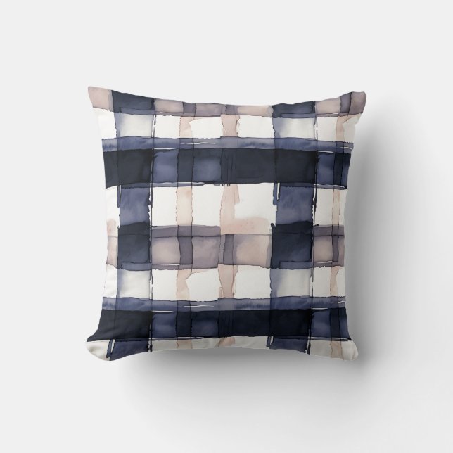 Oreillers à jet de couleur marine et bleu (Recto)