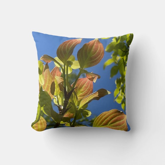 Oreillers à lancer à feuilles vertes (Recto)