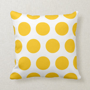 Oreillers à lancer à pois blanc et jaune