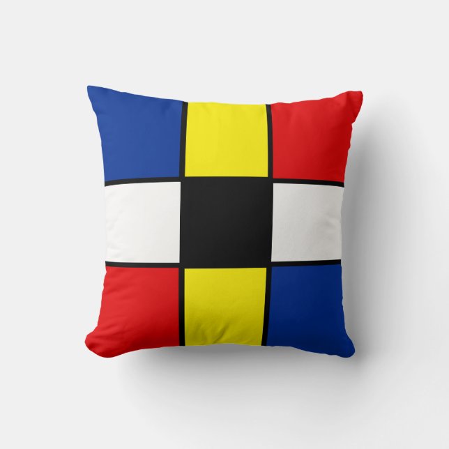 Oreillers à lancer Abstraits de style Mondrian (Recto)