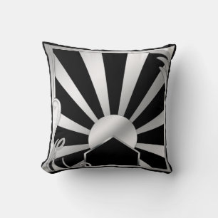 Oreillers à lancer Art Déco Noir & Argent