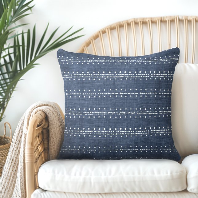 Oreillers à lancer avec points bleus Indigo (Créateur téléchargé)