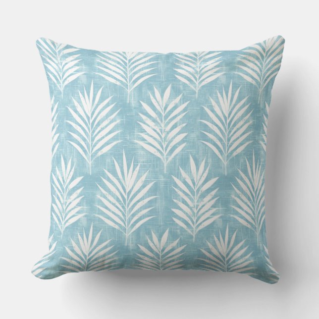 Oreillers à lancer bleu clair et blanc (Recto)