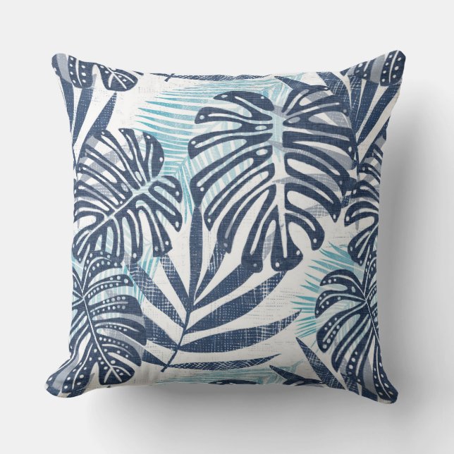 Oreillers à lancer bleu et blanc (Recto)