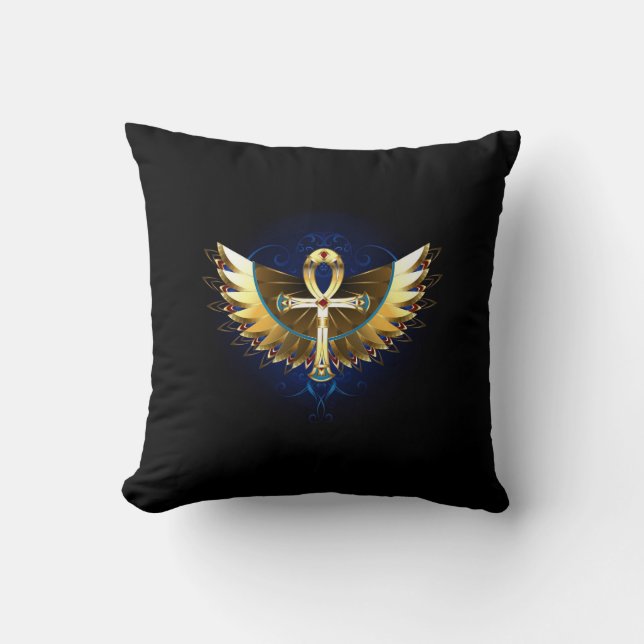 Oreillers à lancer d'Ankh égyptien ailé (Recto)