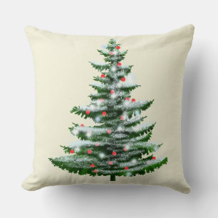 Oreillers à lancer d'arbre de Noël neigeux