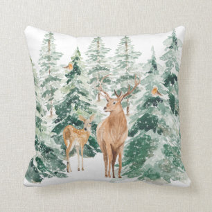 Oreillers à lancer de cerfs d'hiver de neige russ