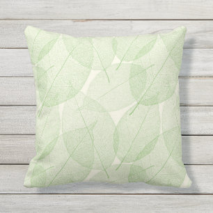 Oreillers à lancer de feuilles de crème verte