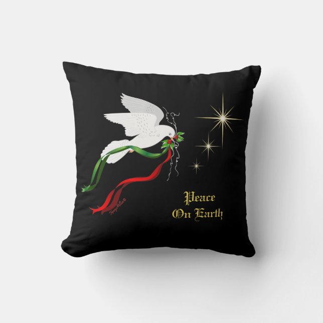 Oreillers à lancer de la colombe blanche de Noël (Recto)
