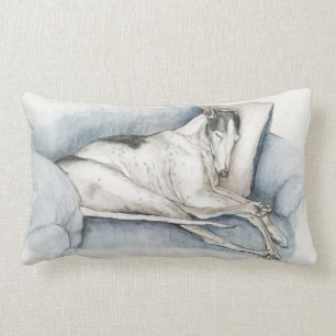Oreillers à lancer de l'art du chien gris blanc-no
