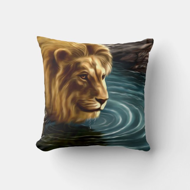 Oreillers à lancer de lion doré (Recto)