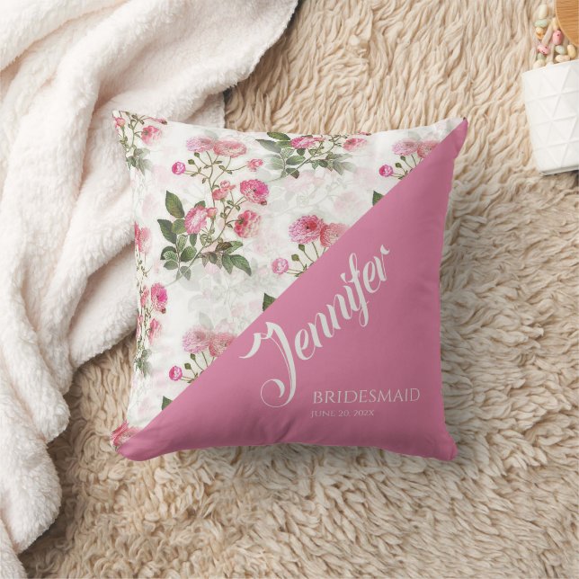Oreillers à lancer de roses roses peintes (Couverture)