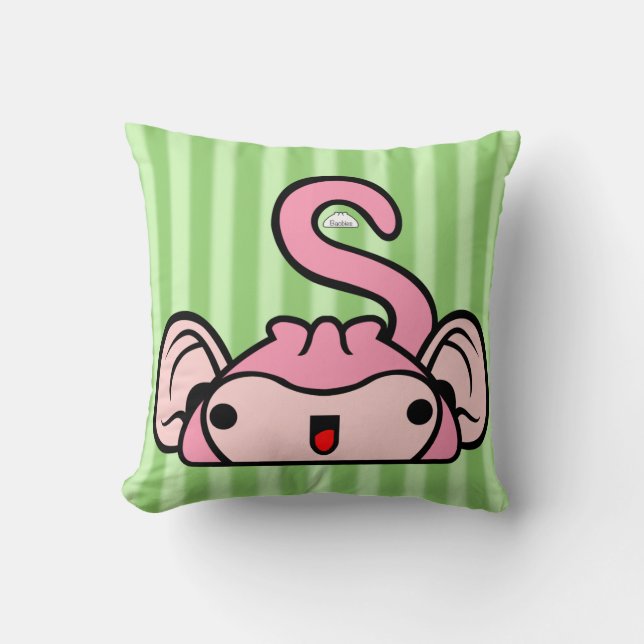 Oreillers à lancer de singe Bao - Striped - 16x16 (Recto)