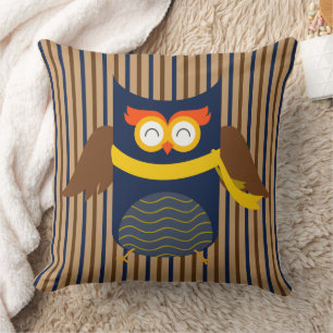 Oreillers à lancer en coton de la Chouette à rayur