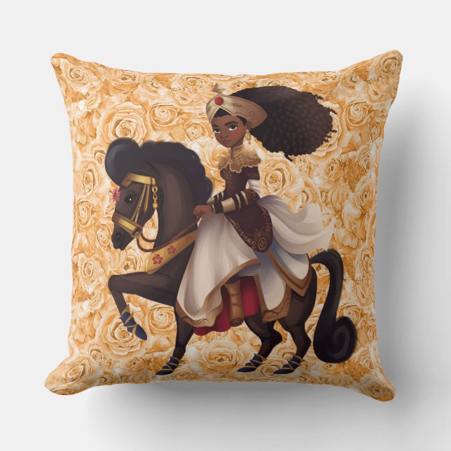 Oreillers à lancer en coton Equestre Princess (Recto)